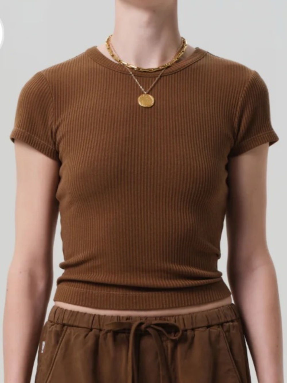 NWOT Citizens of Humanity Nello ribbed baby tee Manuka medium